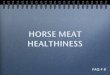 Horse Meat Healthiness