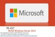 70-417 - MCSA Windows Server 2012 Dumps