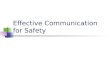 Effective Communication for Safety