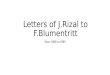 Letters of JRizal to FBlumentritt 1888-1889