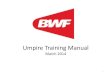Badminton Umpire Training Manual