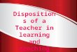 Disposisi Guru Dalam Belajar Mengajar