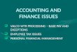 Accounting and Finance Issues