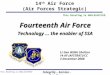 This Briefing is UNCLASSIFIED Lt Gen Willie Shelton 14 AF (AFSTRAT)/CC 3 December 2008 Fourteenth Air Force Technology … the enabler of SSA 14 th Air Force