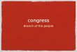 Congress Branch of the people. Powers of Congress Duties of the House and Senate The House of Representatives -Initiates impeachment proceedings against