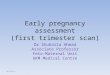 Early pregnancy assessment (first trimester scan) Dr Shuhaila Ahmad Associate Professor Feto-Maternal Unit UKM Medical Centre 12/7/2015