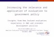 Increasing the relevance and application of evaluation to government policy Insights from New Zealand evaluation experience in R&D and economic development