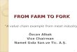 FROM FARM TO FORK “A value chain example from meat industry” Özcan Albak Vice Chairman Namet Gıda San.ve Tic. A.Ş. 1