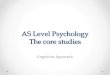 AS Level Psychology The core studies Cognitive Approach