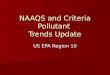 NAAQS and Criteria Pollutant Trends Update US EPA Region 10