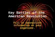 Key Battles of the American Revolution Fill in appropriate information on your organizer