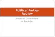 American Government Mr. Bordelon Political Parties Review