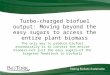 Turbo-charged biofuel output: Moving beyond the easy sugars to access the entire plant biomass The only way to produce biofuel economically is to convert