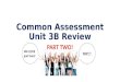Common Assessment Unit 3B Review PART TWO! We LOVE part two! YAY!!!