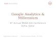 Google Analytics & Millennium 8 th Annual MENA-IUG Conference Doha, Qatar Google Analytics & Millennium| American University of Sharjah | 19.11.2013