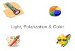 Light, Polarization & Color. The nature of an object’s color What are examples of color? How can we tell one shade of a color from another? Do objects