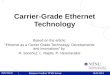 1 Carrier-Grade Ethernet Technology Based on the article: “Ethernet as a Carrier Grade Technology: Developments and Innovations” by R. Sanchez, L. Raptis,