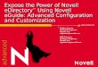 Www.novell.com Expose the Power of Novell eDirectory ™ Using Novell eGuide: Advanced Configuration and Customization Nathan Jensen Software Engineer Novell,