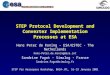 STEP Protocol Development and Converter Implementation Processes at ESA Hans Peter de Koning - ESA/ESTEC - The Netherlands Hans-Peter.de.Koning@esa.int