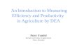AnIntroduction to Measuring Efficiency and Productivity in Agriculture by DEA Peter Fandel Slovak University of Agriculture Nitra, Slovakia