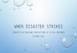 WHEN DISASTER STRIKES IDENTIFICATION AND PROTECTION OF VITAL RECORDS OCTOBER 2015