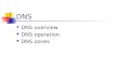 DNS DNS overview DNS operation DNS zones. DNS Overview Name to IP address lookup service based on Domain Names Some DNS servers hold name and address