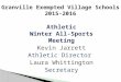 Athletic Winter All-Sports Meeting Kevin Jarrett Athletic Director Laura Whittington Secretary