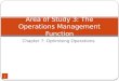 Chapter 7: Optimising Operations Area of Study 3: The Operations Management Function 1