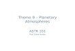 Theme 9 – Planetary Atmospheres ASTR 101 Prof. Dave Hanes