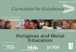 Curriculum for Excellence Religious and Moral Education
