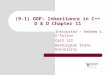 (9-1) OOP: Inheritance in C++ D & D Chapter 11 Instructor - Andrew S. O’Fallon CptS 122 Washington State University