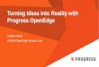 Turning Ideas into Reality with Progress OpenEdge Colleen Smith VP/GM OpenEdge Product Line