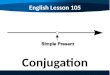 English Lesson 105 Conjugation. English Lesson 105 Conjugation Personal pronoun + verb Infinite form I You He / She / it We You They to go go goes go