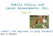 Public Policy and Local Governments (9c) Page 51 Why didn't the dog want to play football? He was a boxer!
