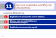 11-1 Current Liabilities and Payroll Accounting 11 Learning Objectives Explain how to account for current liabilities. Discuss how current liabilities