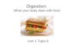 Digestion: What your body does with food Unit 1 Topic 6