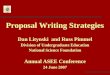 Proposal Writing Strategies Dan Litynski and Russ Pimmel Division of Undergraduate Education National Science Foundation Annual ASEE Conference 24 June