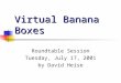 Virtual Banana Boxes Roundtable Session Tuesday, July 17, 2001 by David Heise