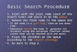 Basic Search Procedure 1. Start with the start node (root of the search tree) and place in on the queue 2. Remove the front node in the queue and If the