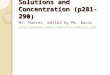 Solutions and Concentration (p281-290) Mr. Hoover, edited by Ms. Bacic 