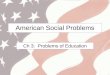 American Social Problems Ch 3: Problems of Education