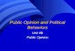 Public Opinion and Political Behaviors Unit IIB Public Opinion