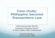 Case study: Philippine Secured Transactions Law “Reforming Asia-Pacific Financial Infrastructure” A 2015 APEC FMP Conference Chester Abellera 12 November