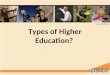 Types of Higher Education? (Microsoft 2011a). Higher Education Over 4,000: Two & Four-Year Colleges & Universities – Around 2,500 Four-Year Schools –