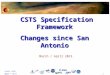1 W.Hell (ESA) March / April 2014 CSTS Specification Framework CSTS Specification Framework Changes since San Antonio March / April 2013