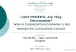 January 11, 2006 LOST PROFITS: Are They Recoverable? When A Contractor/Sub-Contractor Is Not Awarded the Contract/Sub-Contract Presented to The NCMA –