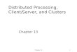Chapter 131 Distributed Processing, Client/Server, and Clusters Chapter 13