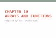 CHAPTER 10 ARRAYS AND FUNCTIONS Prepared by: Lec. Ghader Kurdi