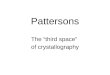 Pattersons The “third space” of crystallography. The “phase problem”