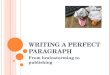 WRITING A PERFECT PARAGRAPH From brainstorming to publishing